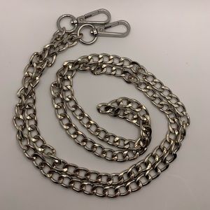 NEW! Silver Luxury Fashion 47 Inch/120cm Replacement Flat Chain Strap